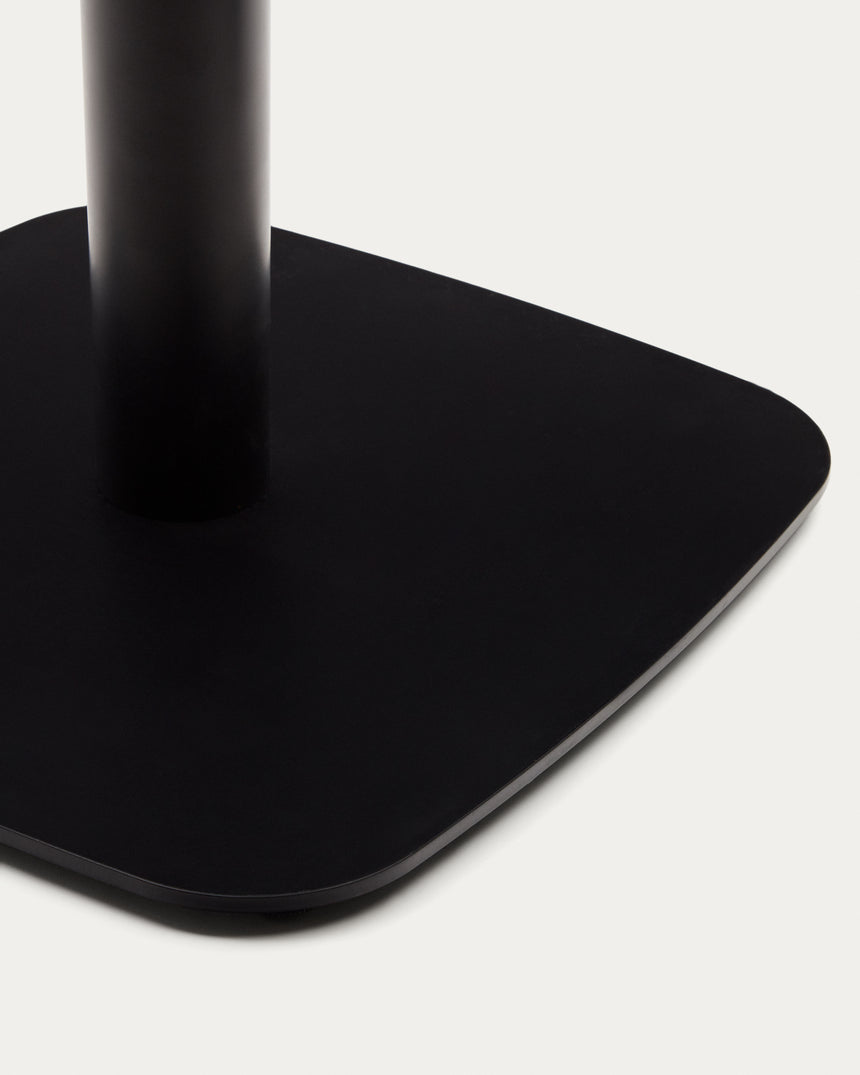 Dina Tisch aus Melamin in Nussbaumoptik mit schwarz lackiertem Metallbein 70 x 70 x 70 cm - ZEN ZONE Furniture