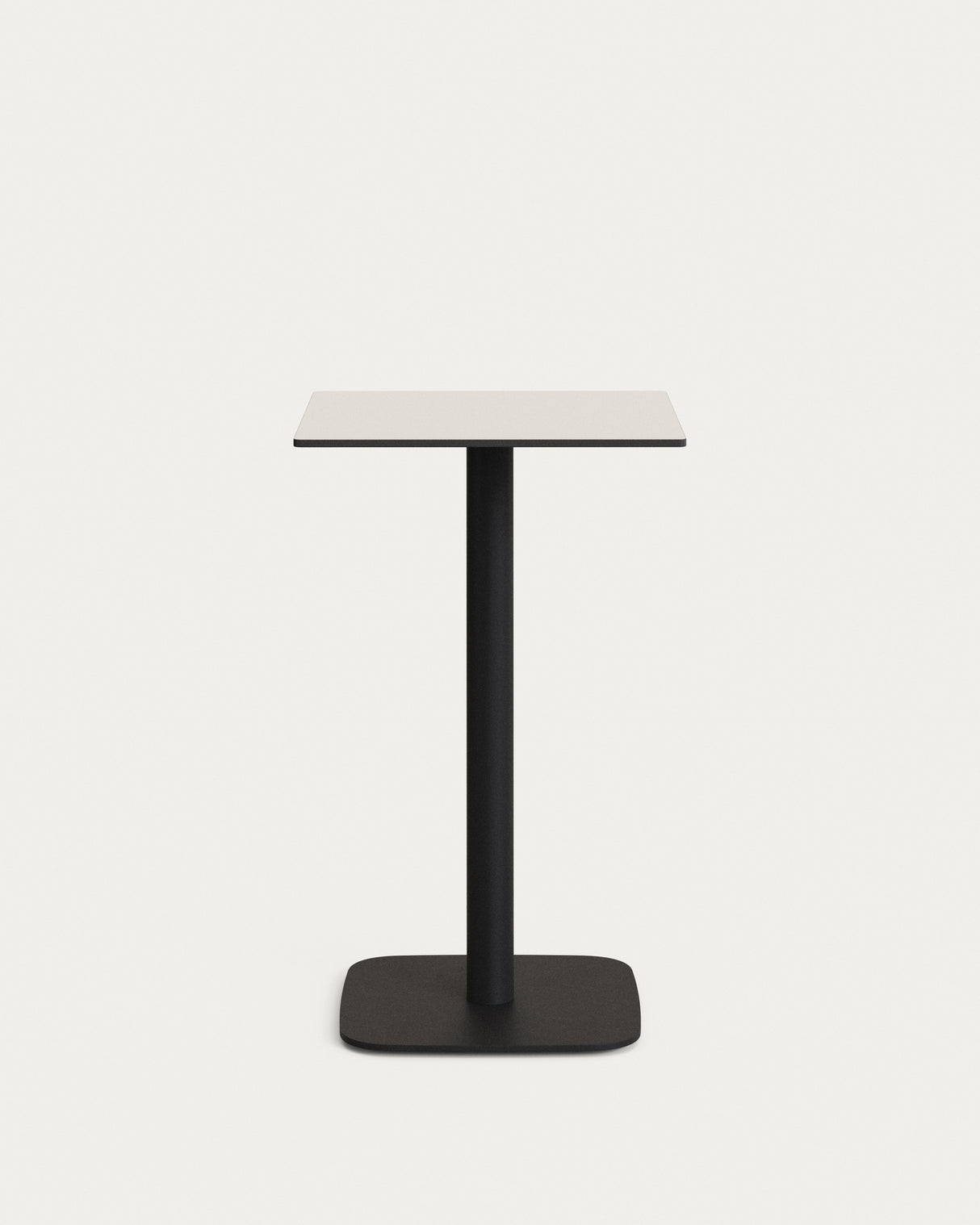 Dina hoher Outdoor-Tisch weiß mit schwarz lackiertem Metallbein 60x60x96 cm - ZEN ZONE Furniture