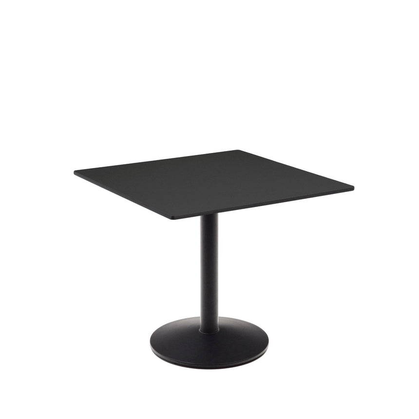 Esilda Outdoor-Tisch schwarz mit schwarz lackiertem Metallgestell 90 x 90 x 70 cm - ZEN ZONE Furniture