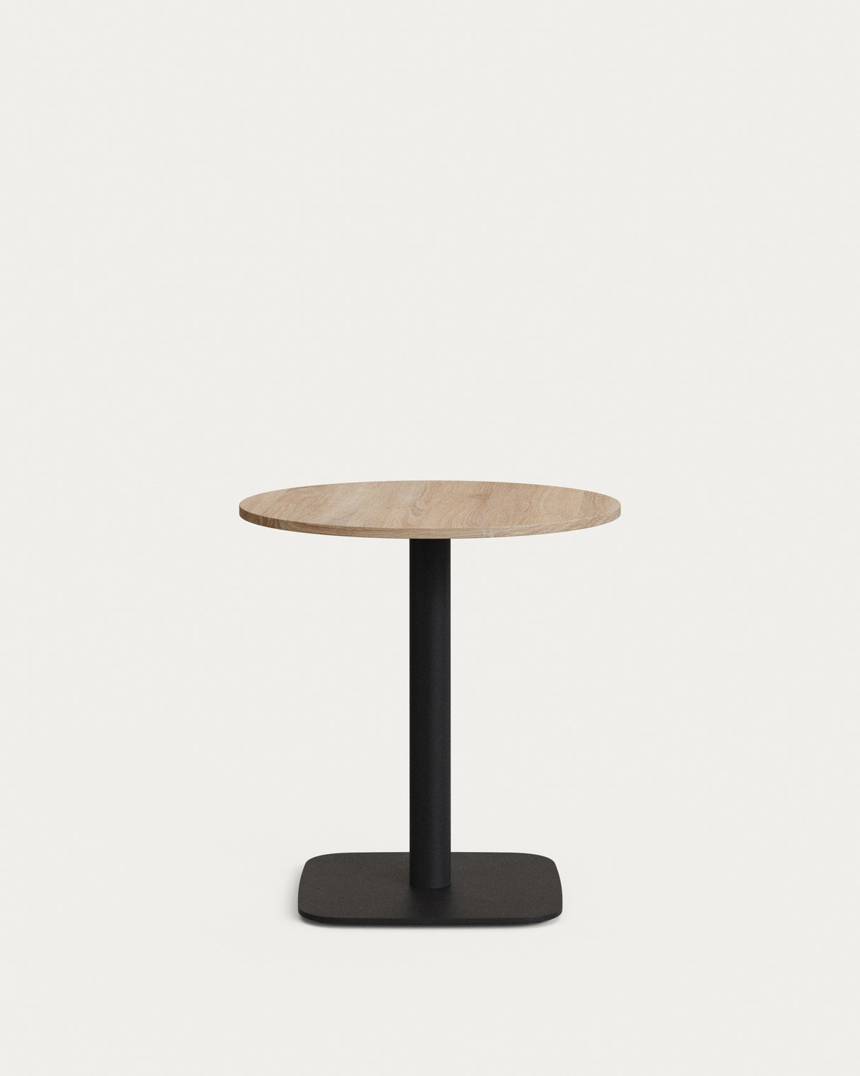 Dina runder Tisch Melamin naturfarben mit Metallbein schwarz lackiert Ø68x70cm - ZEN ZONE Furniture