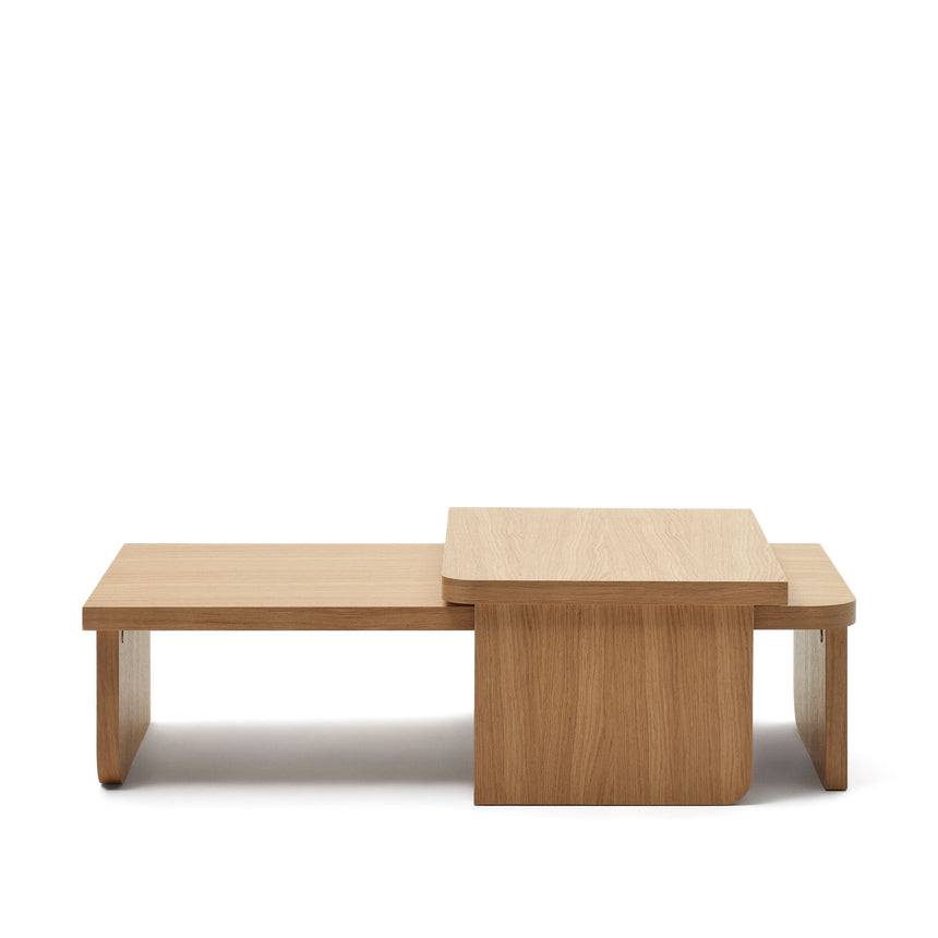 Oaq Set aus 2 Couchtischen aus Eichenfurnier mit natürlichem Finish - ZEN ZONE Furniture