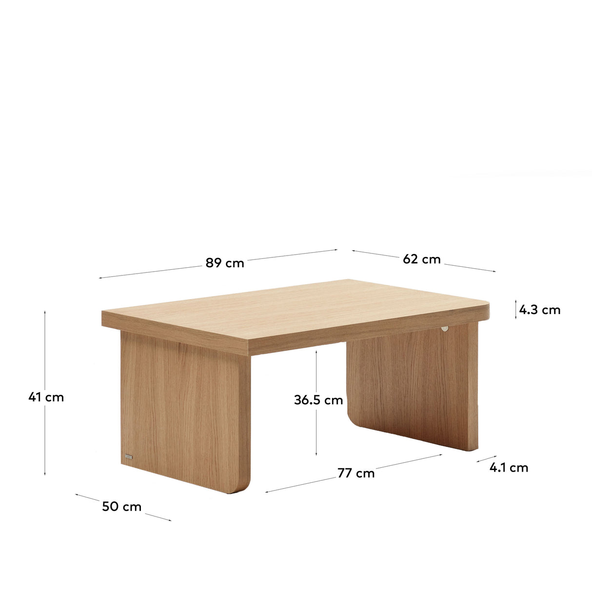 Oaq Set aus 2 Couchtischen aus Eichenfurnier mit natürlichem Finish - ZEN ZONE Furniture