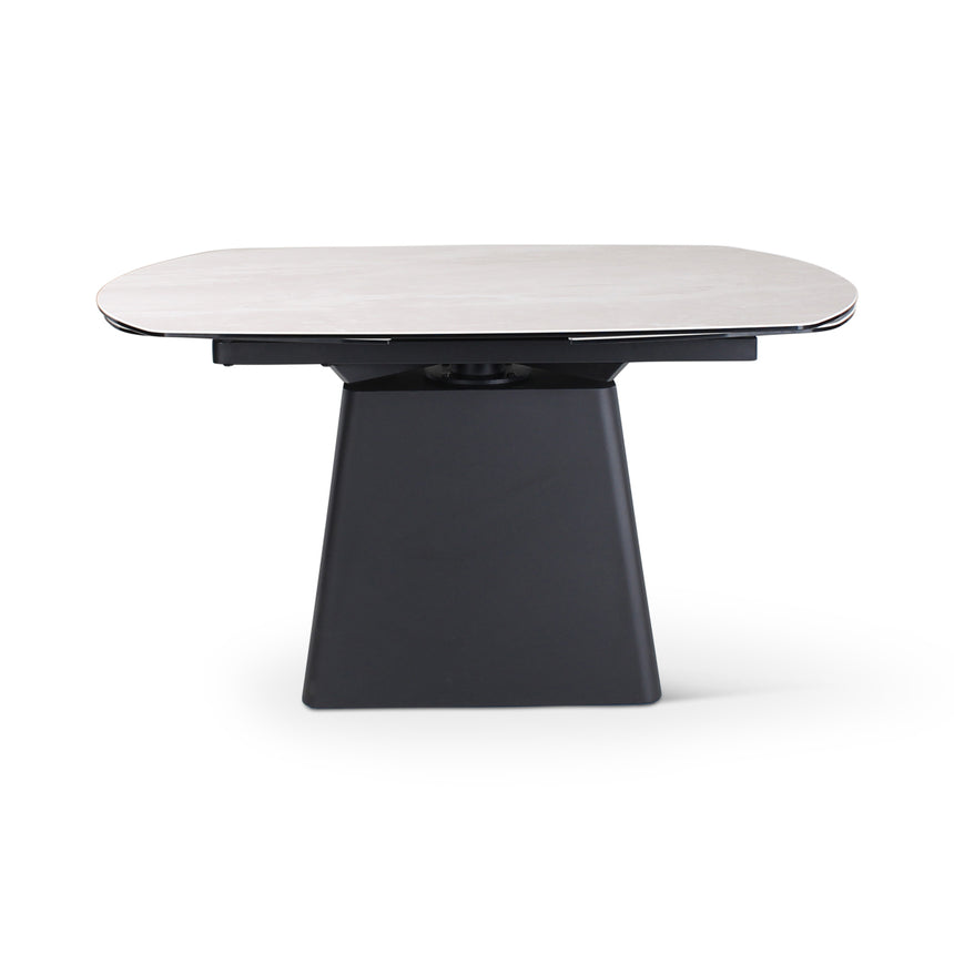 Verlängerungstisch PICO Keramik Beige, anthrazitfarbene Metallbeine 140-220 cm - ZEN ZONE Furniture