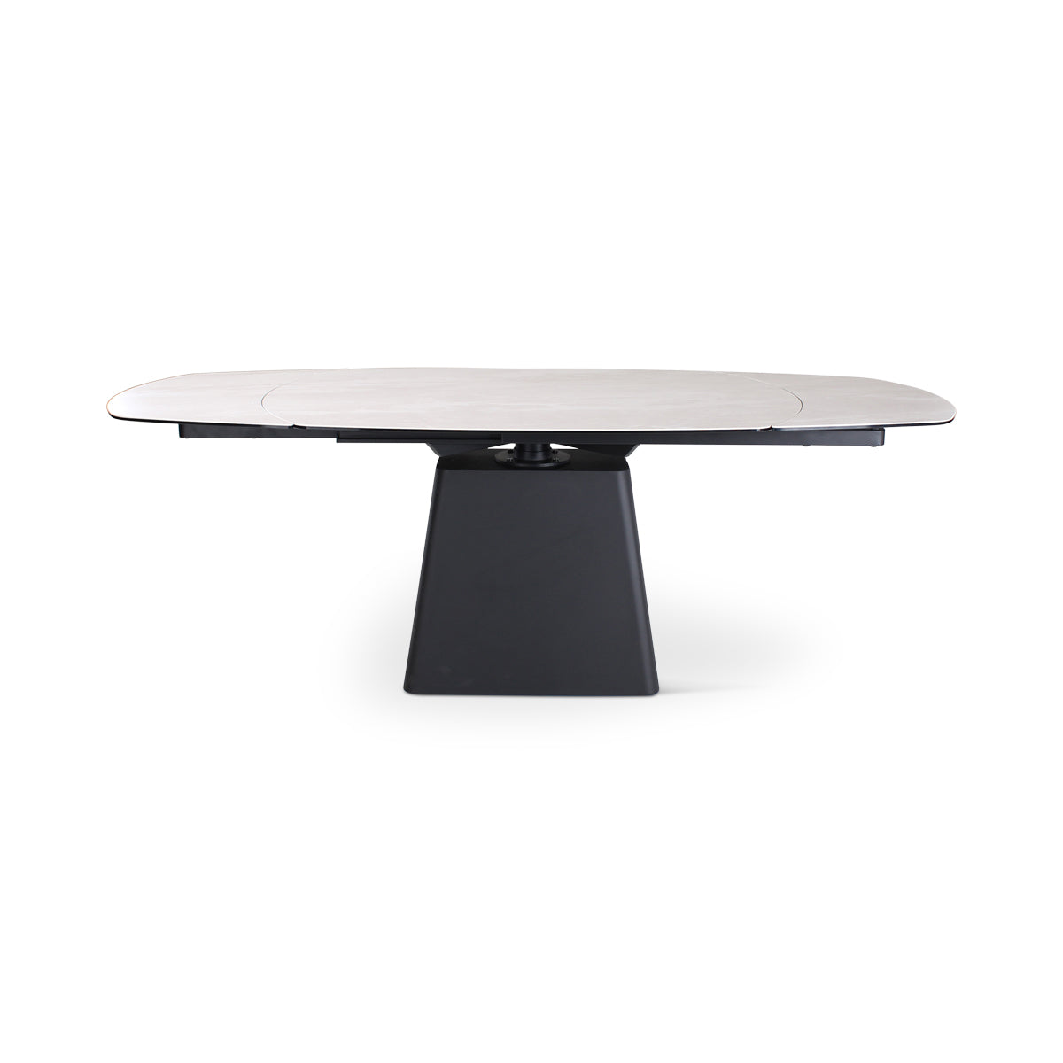 Verlängerungstisch PICO Keramik Beige, anthrazitfarbene Metallbeine 140-220 cm - ZEN ZONE Furniture