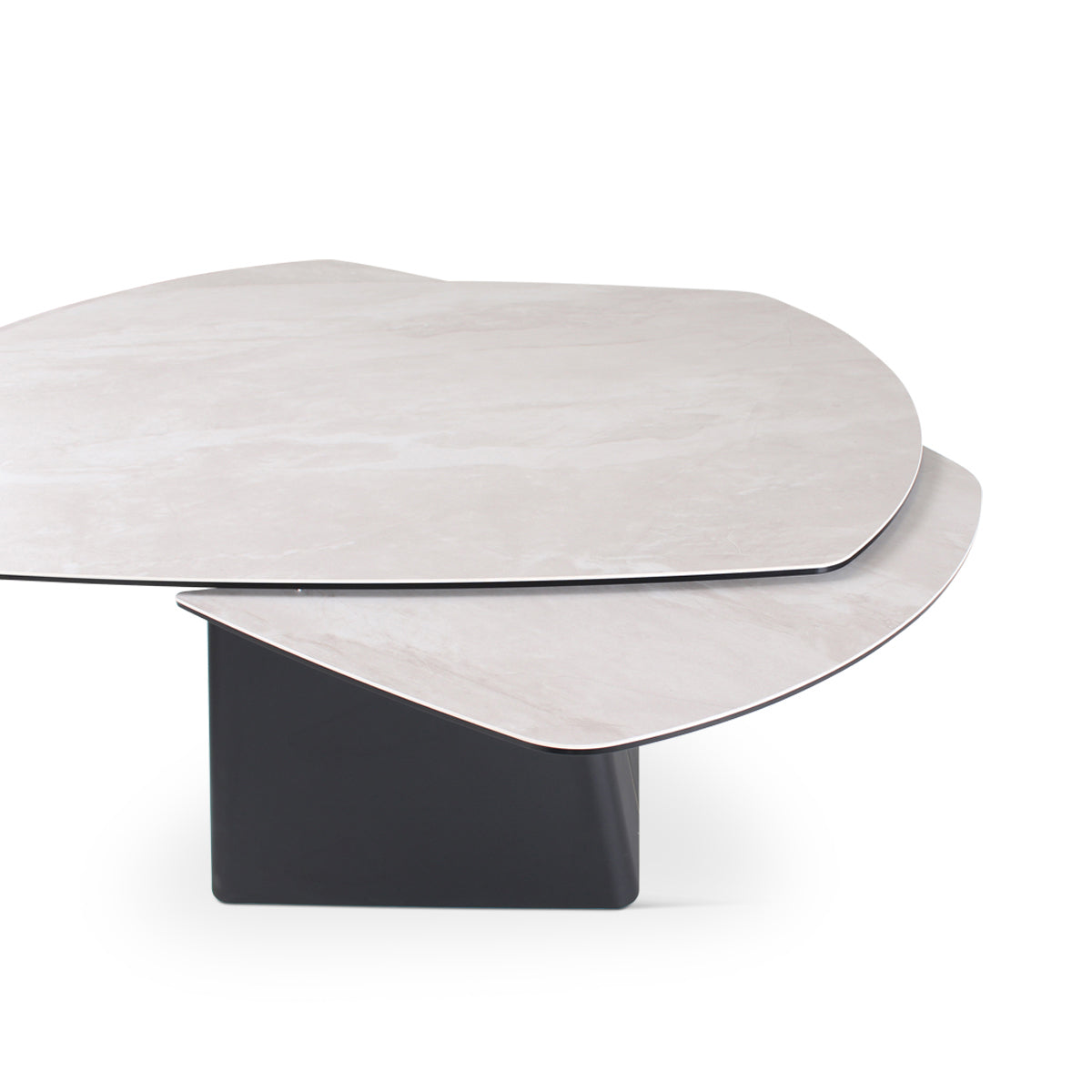 Verlängerungstisch PICO Keramik Beige, anthrazitfarbene Metallbeine 140-220 cm - ZEN ZONE Furniture