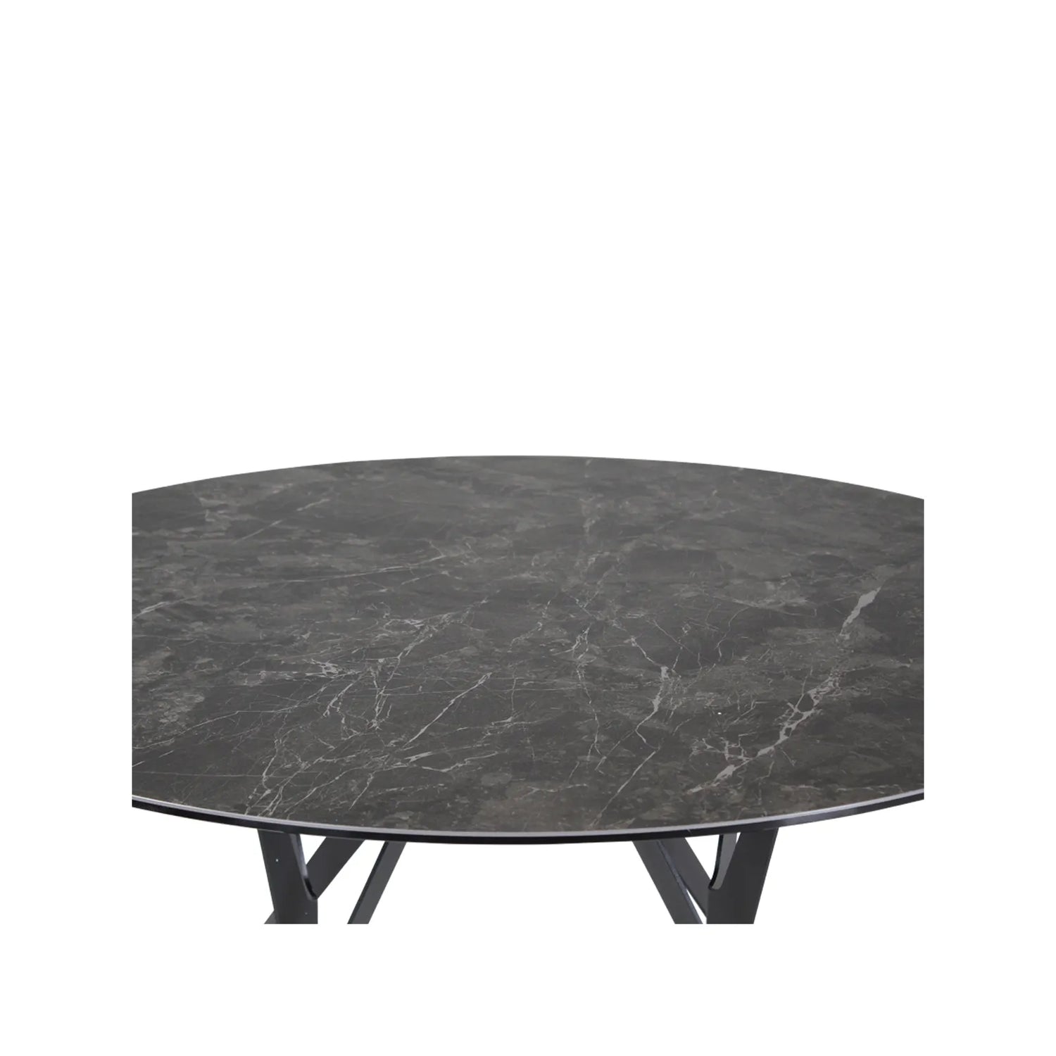 Ausziehbarer Tisch BOLETA Keramik Stein, anthrazit Metallbeine 130-200 cm - ZEN ZONE Furniture