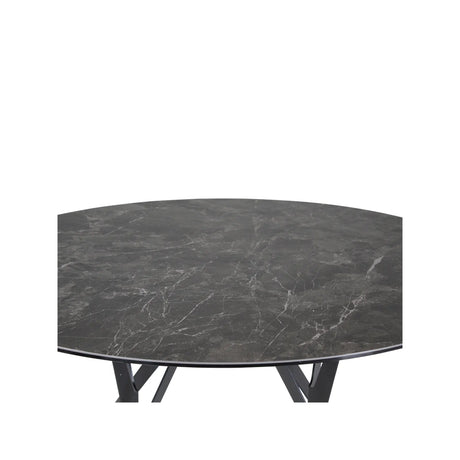 Ausziehbarer Tisch BOLETA Keramik Stein, anthrazit Metallbeine 130-200 cm - ZEN ZONE Furniture