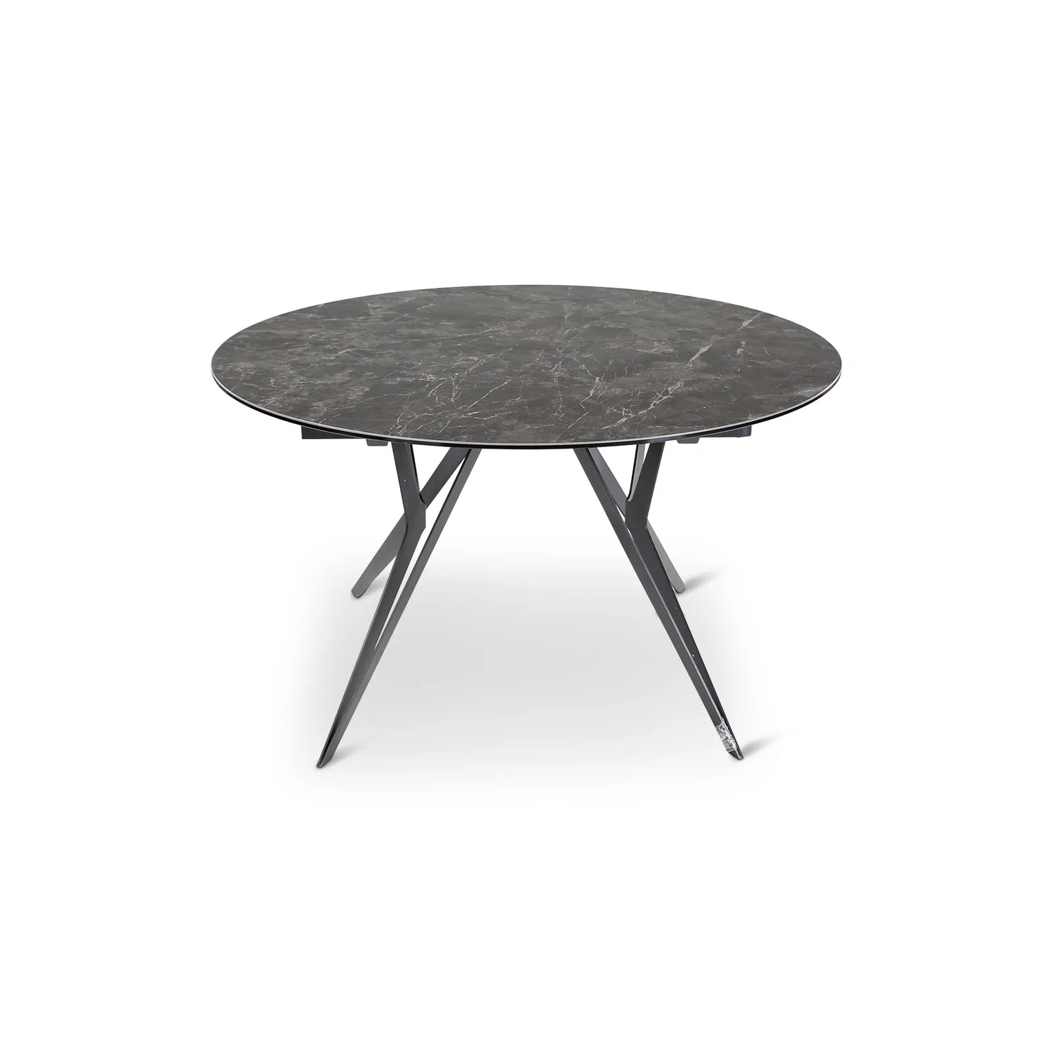 Ausziehbarer Tisch BOLETA Keramik Stein, anthrazit Metallbeine 130-200 cm - ZEN ZONE Furniture