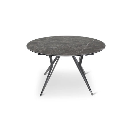 Ausziehbarer Tisch BOLETA Keramik Stein, anthrazit Metallbeine 130-200 cm - ZEN ZONE Furniture