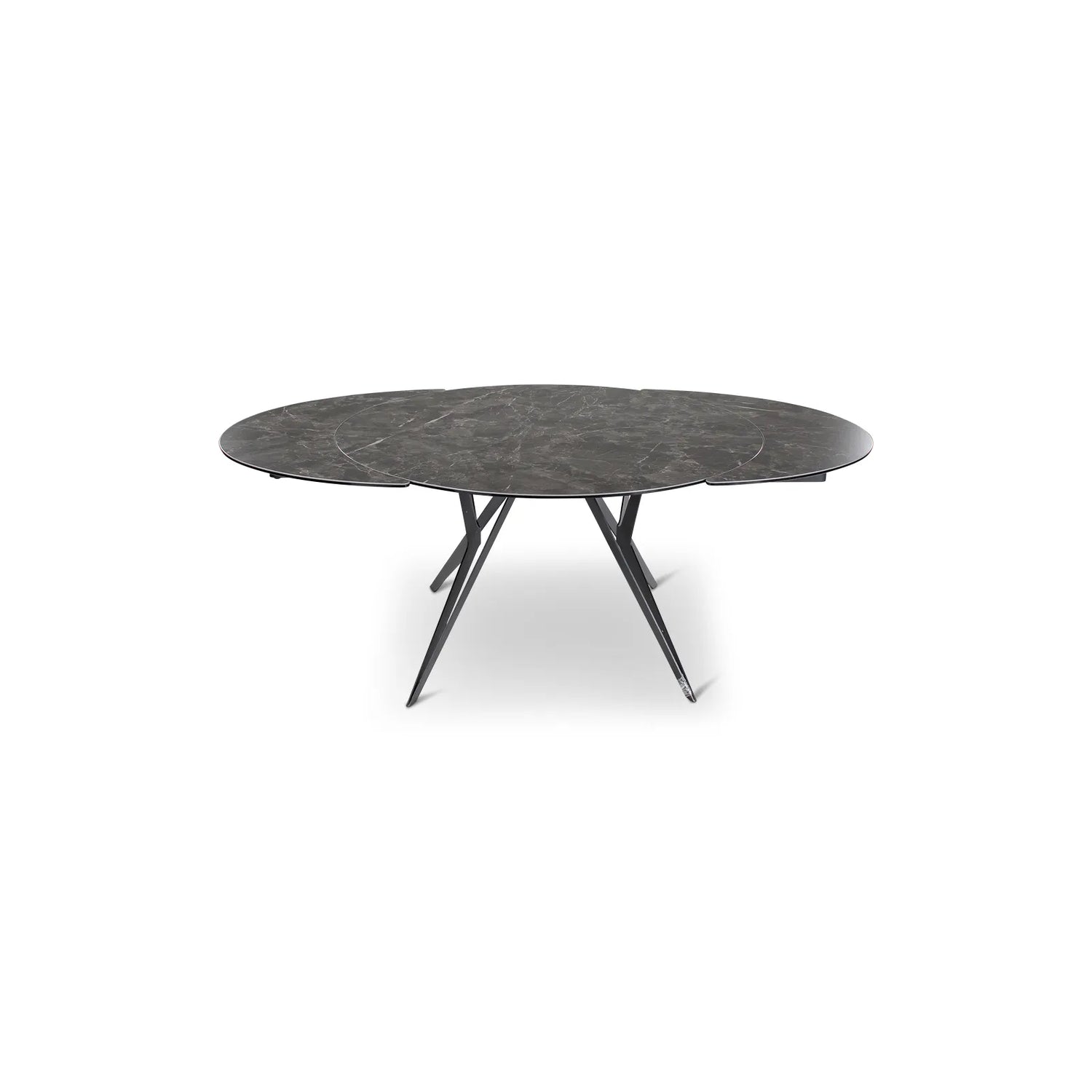 Ausziehbarer Tisch BOLETA Keramik Stein, anthrazit Metallbeine 130-200 cm - ZEN ZONE Furniture