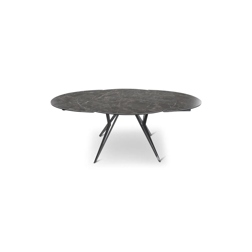 Ausziehbarer Tisch BOLETA Keramik Stein, anthrazit Metallbeine 130-200 cm - ZEN ZONE Furniture