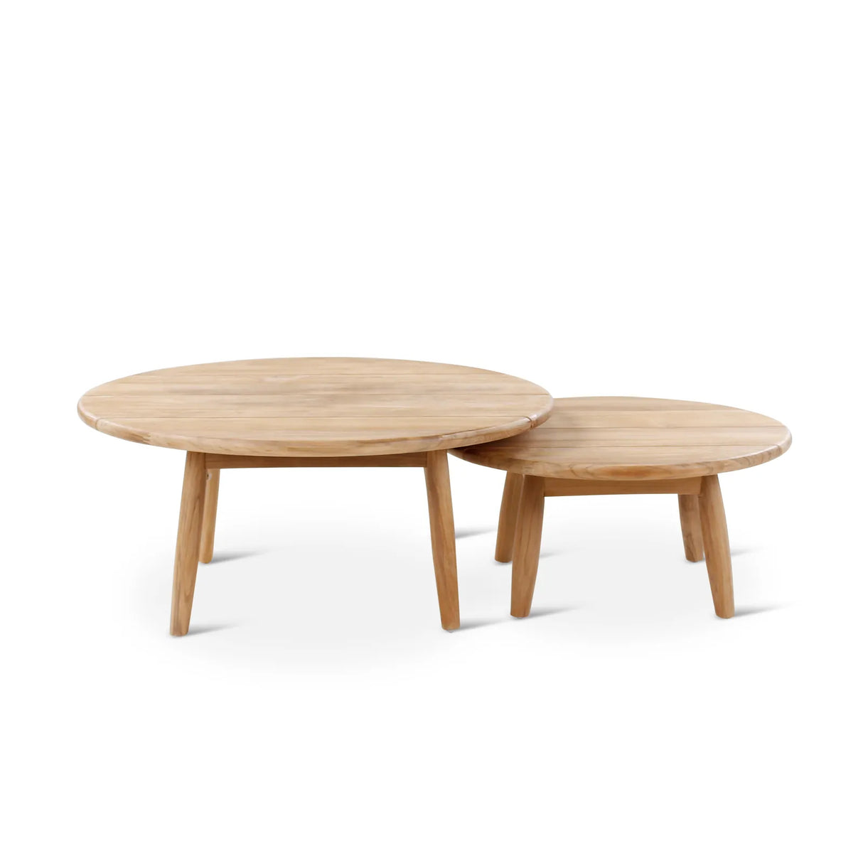 BORAS Outdoor Couchtisch aus Teak in Natur, 2er-Set - ZEN ZONE Furniture