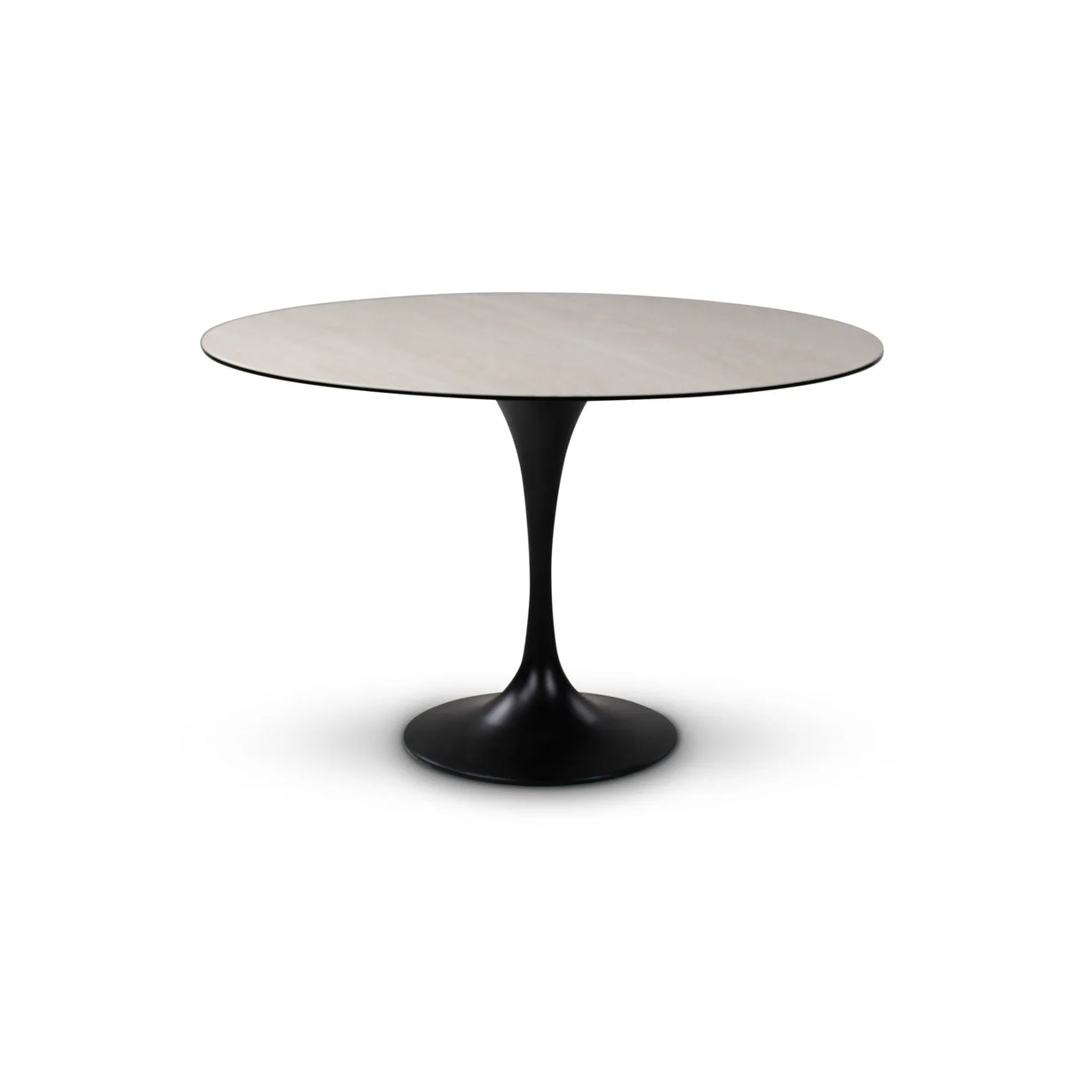 Esstisch Tino aus Keramiktravertin in hellgrau, 120x120x76 cm - ZEN ZONE Furniture