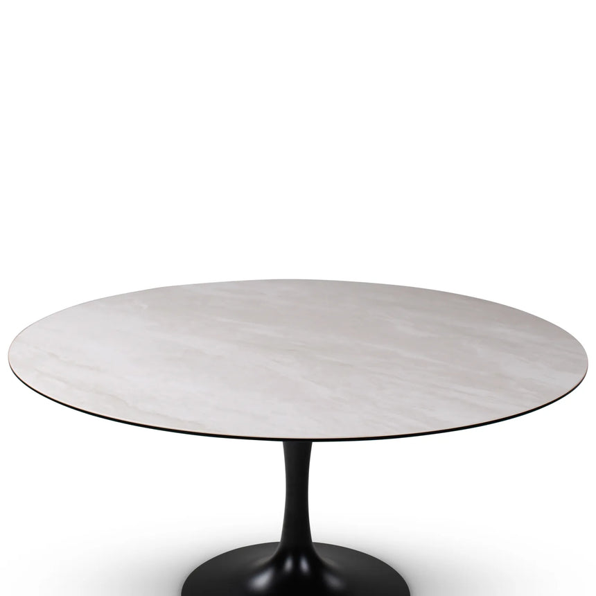 Esstisch Tino aus Keramik in hellgrau, 150x150x76 cm - ZEN ZONE Furniture