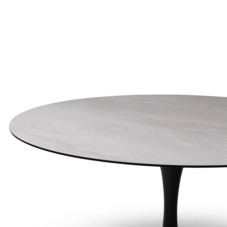 Esstisch Tino aus Keramik in hellgrau, 150x150x76 cm - ZEN ZONE Furniture