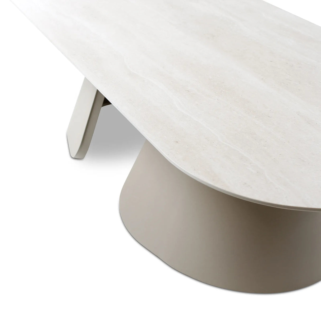 Gartentisch Mikos aus Aluminium steinfarbend, 130x70x38 cm - ZEN ZONE Furniture