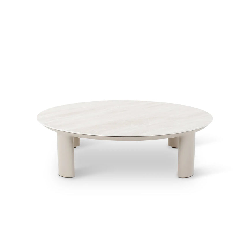 Gartentisch Nimbo aus Aluminium steinfarbend, 90x90x24 cm - ZEN ZONE Furniture