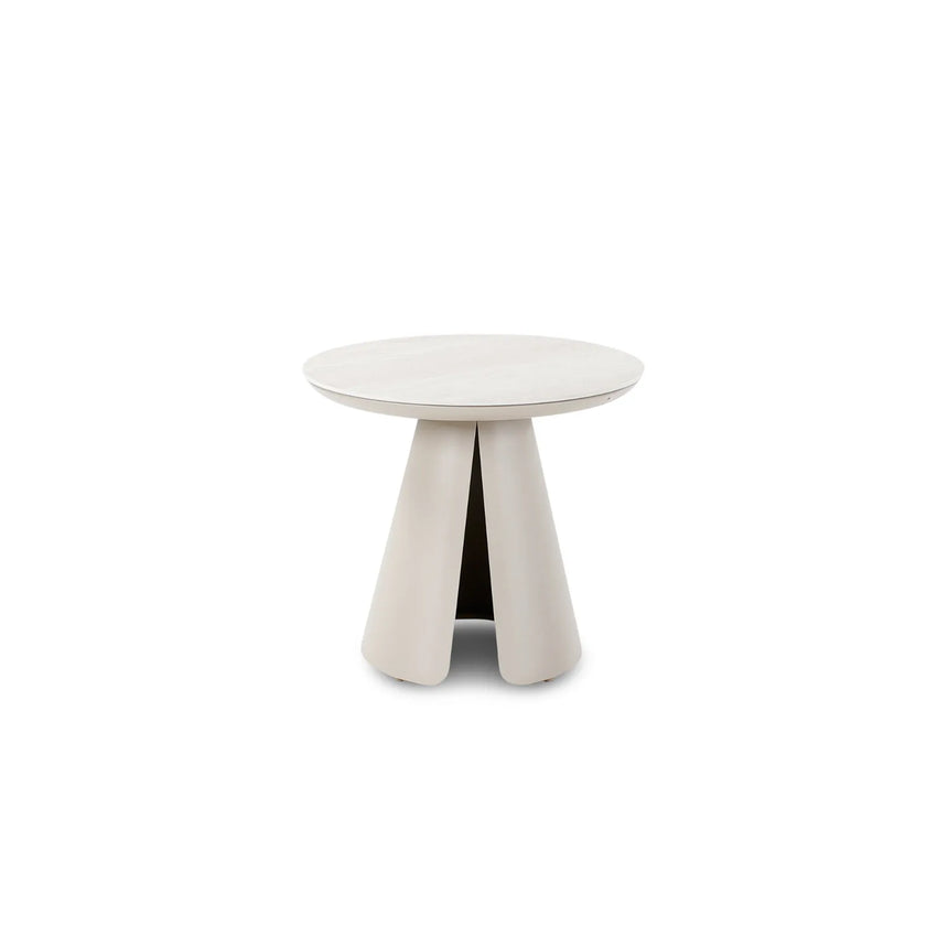 Garten Beistelltisch Ariba aus Aluminium in grau, 50x50x45 cm - ZEN ZONE Furniture