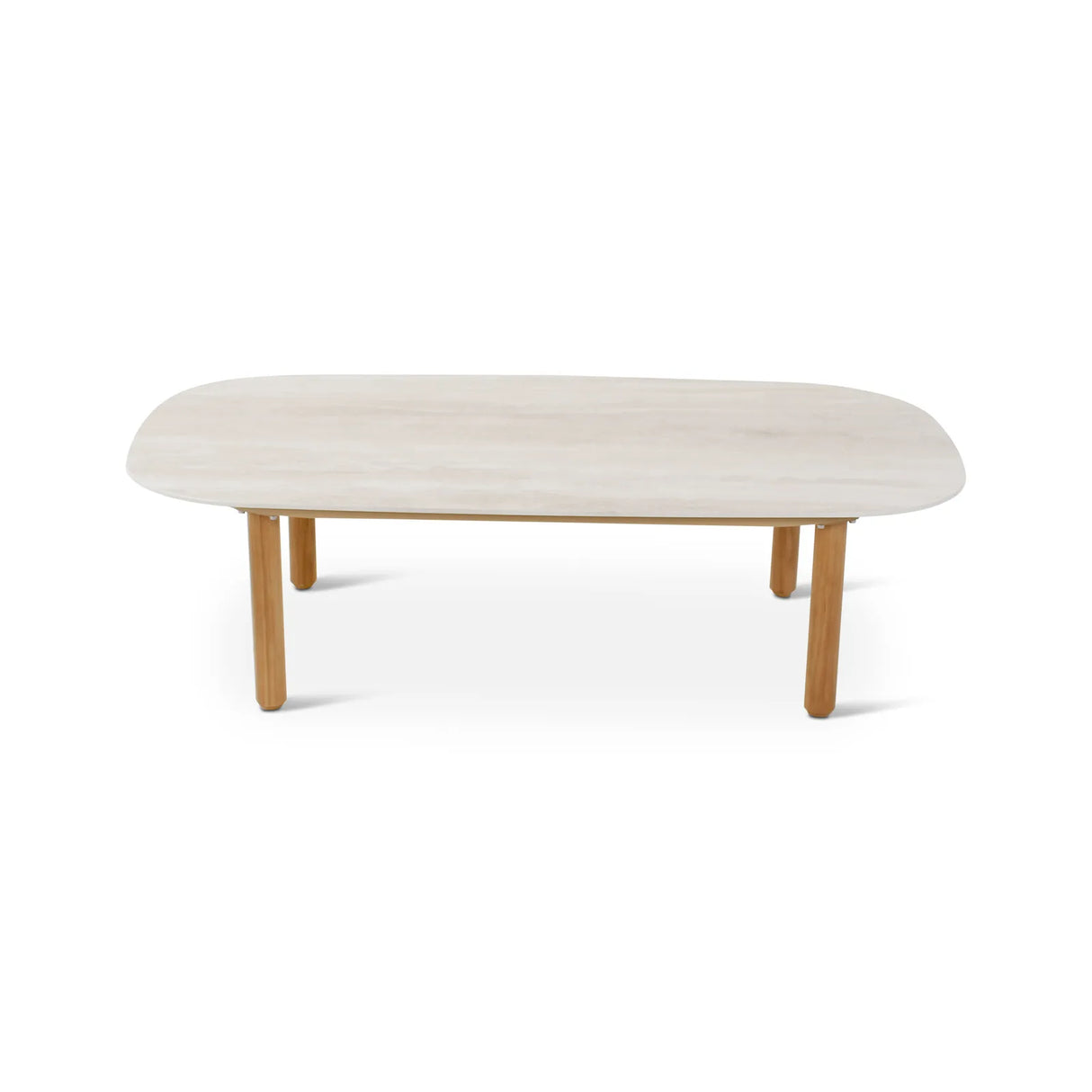 Gartencouchtisch Romeo aus Teakholz in hellgrau, 120x65x33 cm - ZEN ZONE Furniture