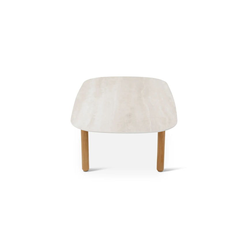 Gartencouchtisch Romeo aus Teakholz in hellgrau, 120x65x33 cm - ZEN ZONE Furniture