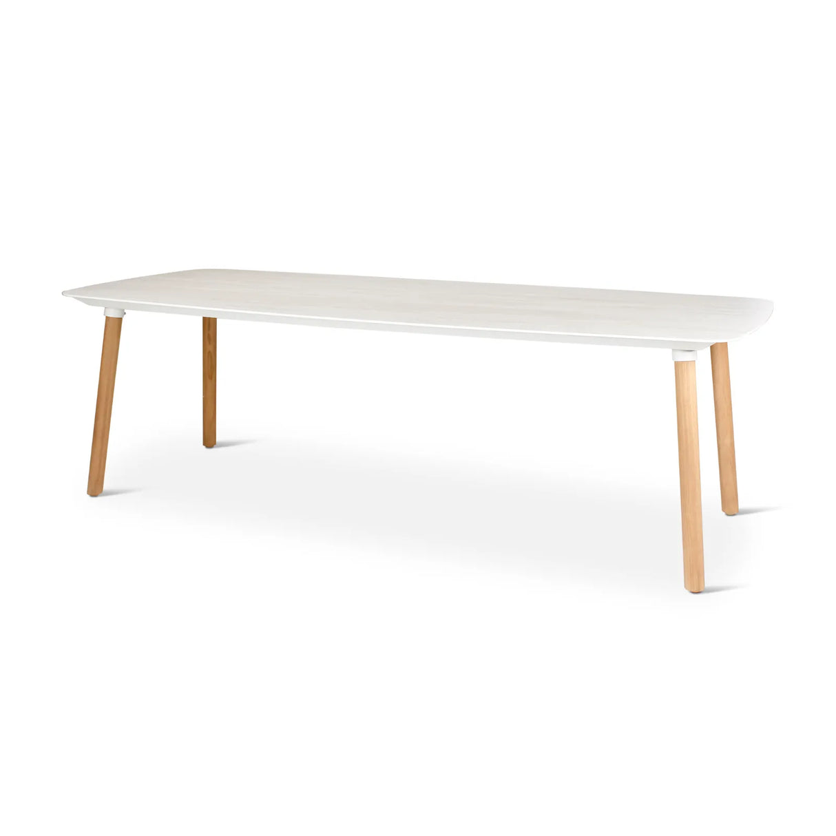 Gartentisch Romeo aus Teakholz und gesinterter Travertinstein in grau, 240x100x76 cm - ZEN ZONE Furniture