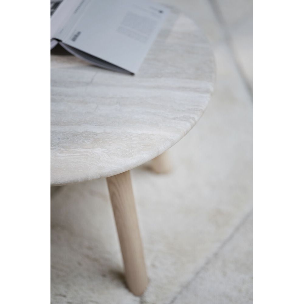 TARANSAY Couchtisch Beige/weiß pigmentiert 90x90x45cm - ZEN ZONE