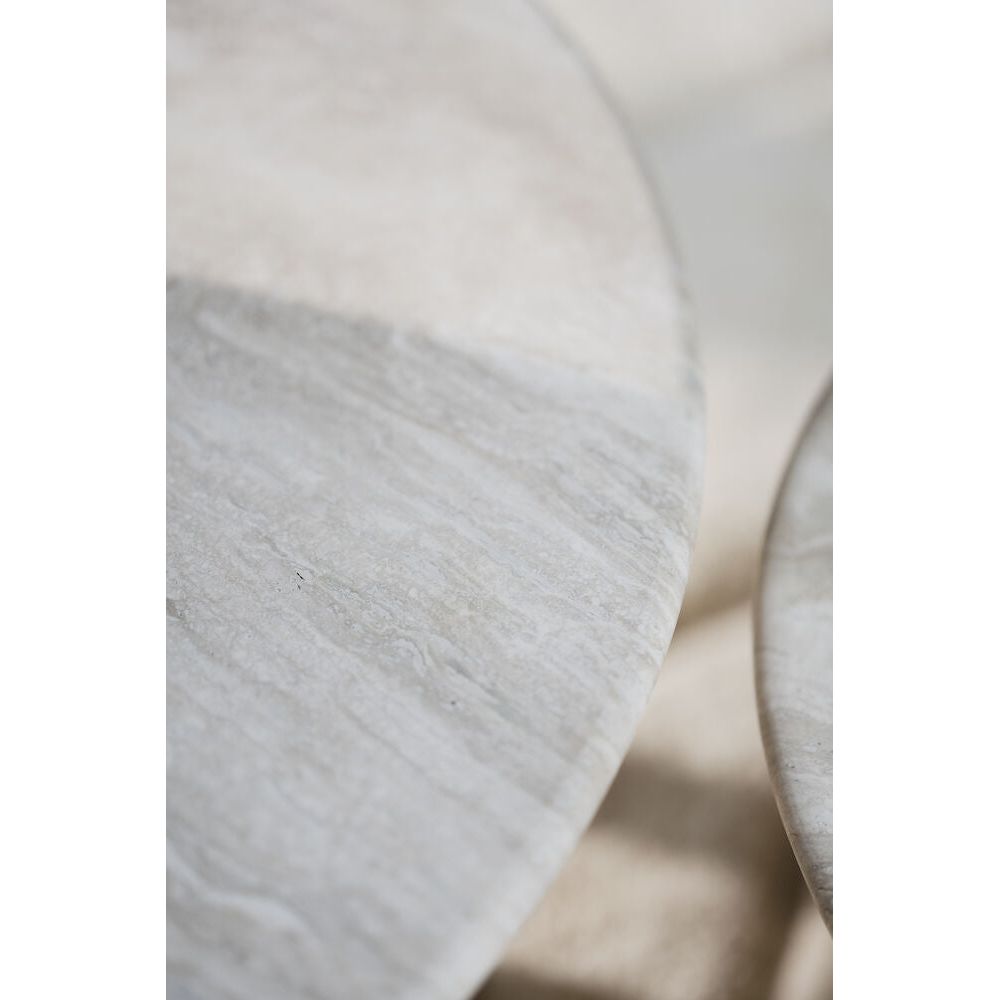 TARANSAY Couchtisch Beige/weiß pigmentiert 90x90x45cm - ZEN ZONE