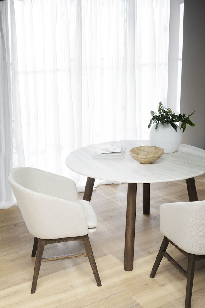 TARANSAY Esstisch Beige/braun 125x125x75cm - ZEN ZONE