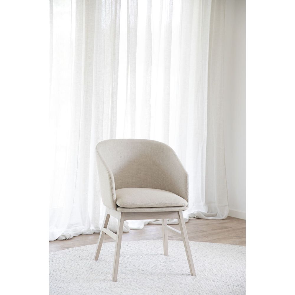 WINDHAM Esszimmerstuhl Beige/weiß pigmentiert 57x62x80cm - ZEN ZONE