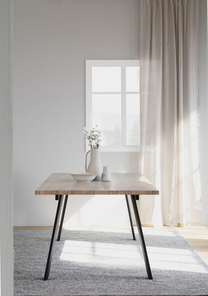 WINNIPEG Esstisch Weiß pigmentiert/Schwarz 200x100x75cm - ZEN ZONE