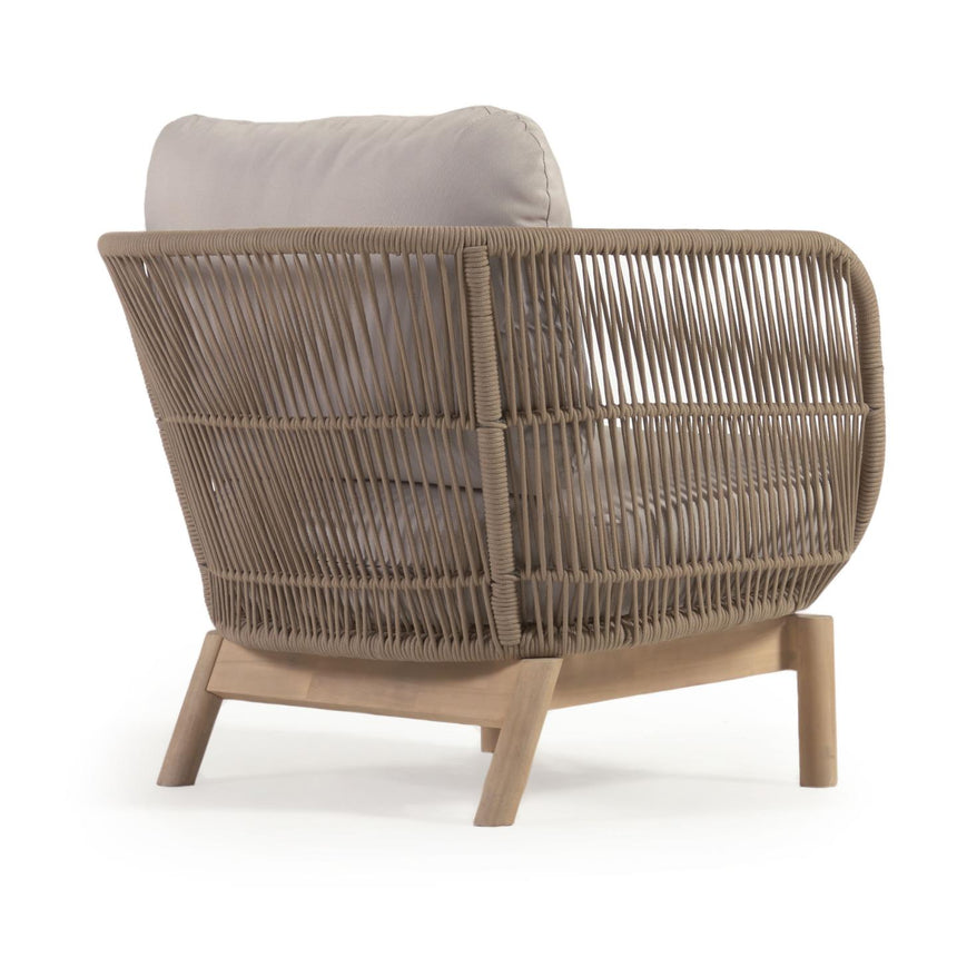 Catalina Sessel aus beigem Seil und massivem Akazienholz 100% FSC - ZEN ZONE Furniture