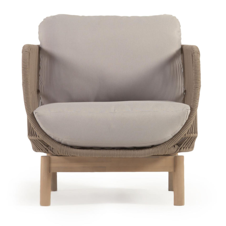 Catalina Sessel aus beigem Seil und massivem Akazienholz 100% FSC - ZEN ZONE Furniture