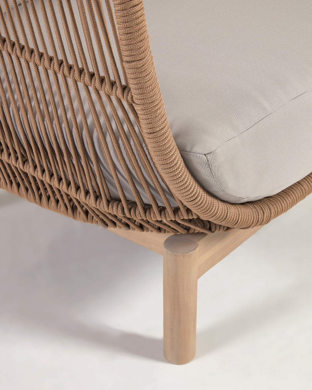 Catalina Sessel aus beigem Seil und massivem Akazienholz 100% FSC - ZEN ZONE Furniture