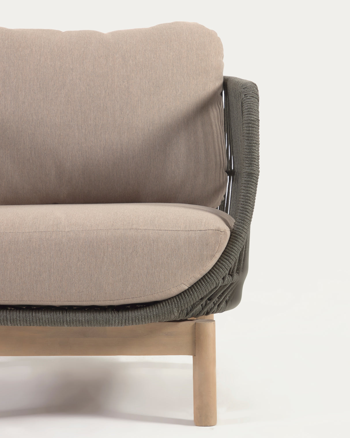 Catalina Sessel aus grünem Seil und massivem Akazienholz 100% FSC - ZEN ZONE Furniture