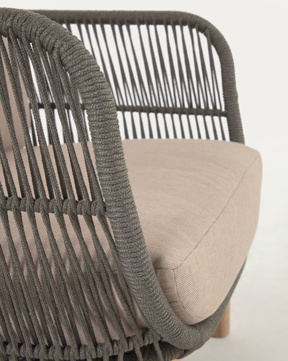 Catalina Sessel aus grünem Seil und massivem Akazienholz 100% FSC - ZEN ZONE Furniture