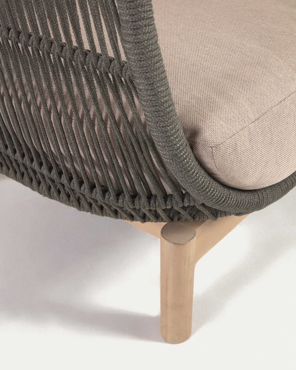 Catalina Sessel aus grünem Seil und massivem Akazienholz 100% FSC - ZEN ZONE Furniture