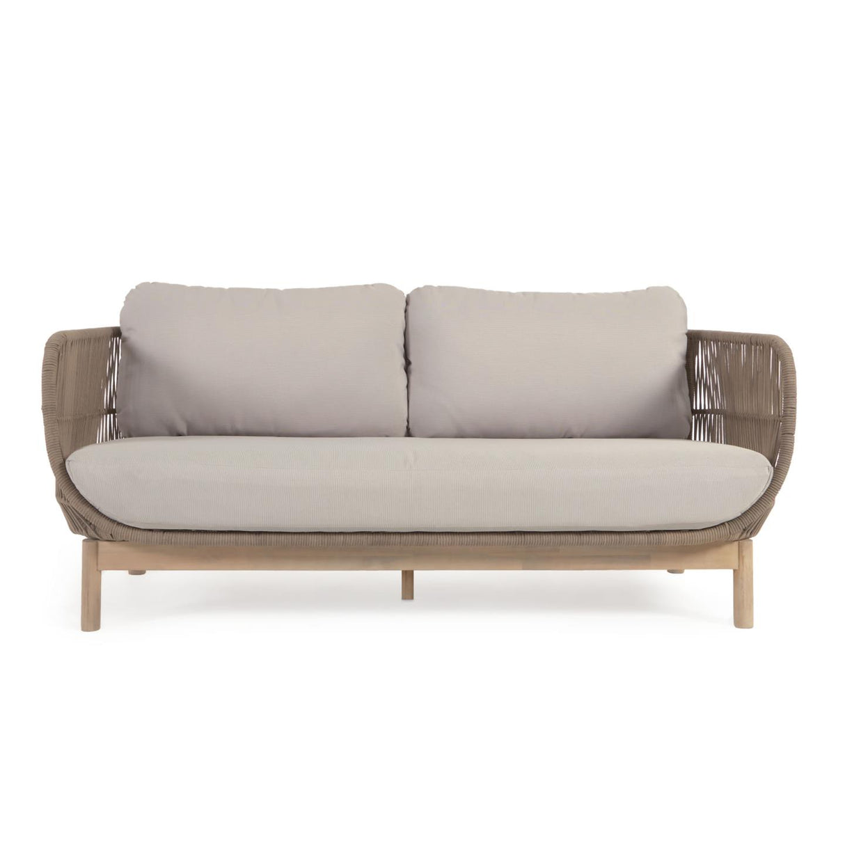 Catalina 3-Sitzer Sofa aus beigem Seil und massivem Akazienholz 170 cm 100% FSC - ZEN ZONE Furniture