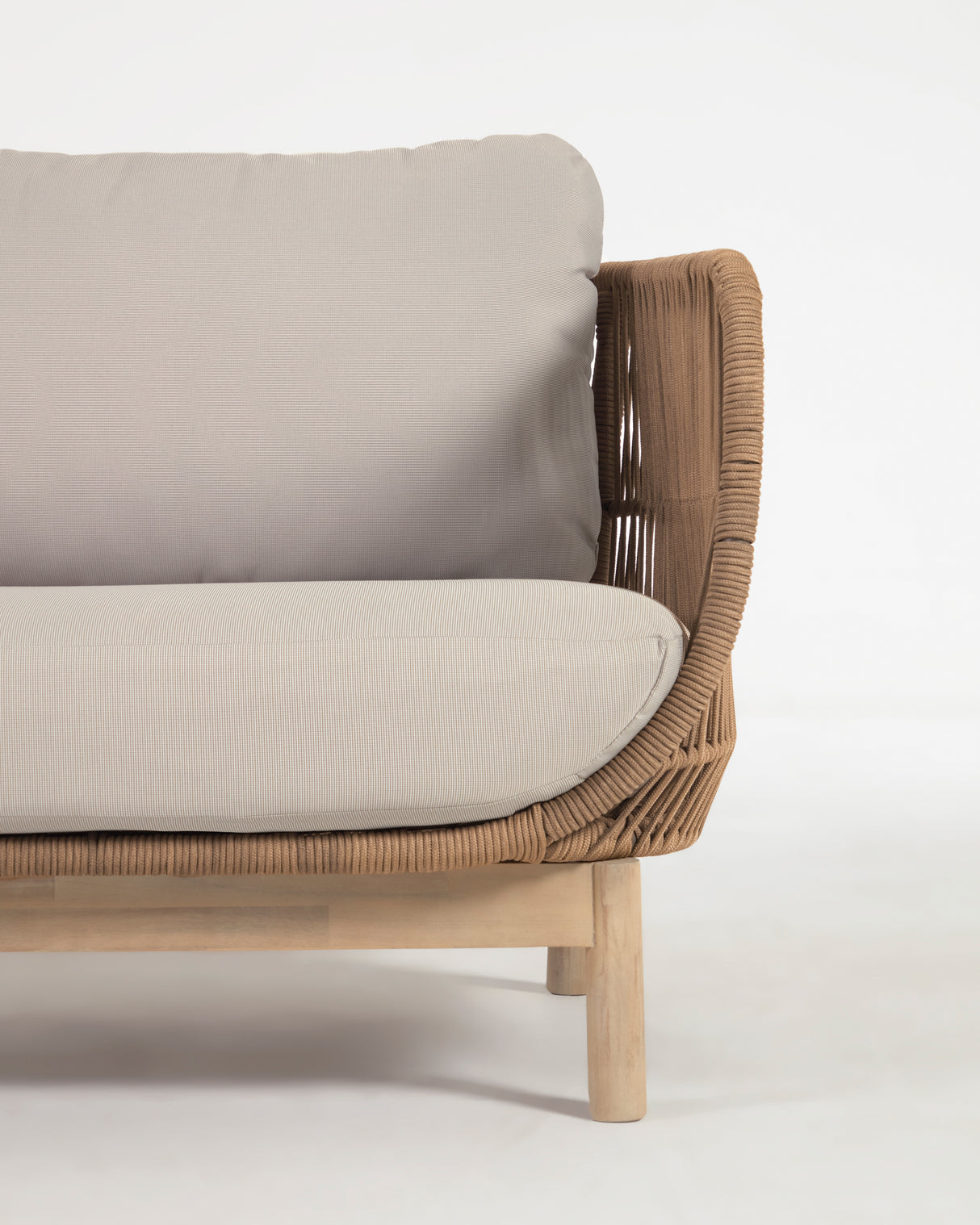 Catalina 3-Sitzer Sofa aus beigem Seil und massivem Akazienholz 170 cm 100% FSC - ZEN ZONE Furniture