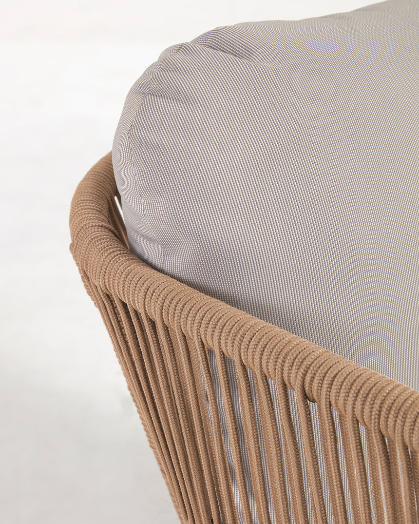Catalina 3-Sitzer Sofa aus beigem Seil und massivem Akazienholz 170 cm 100% FSC - ZEN ZONE Furniture