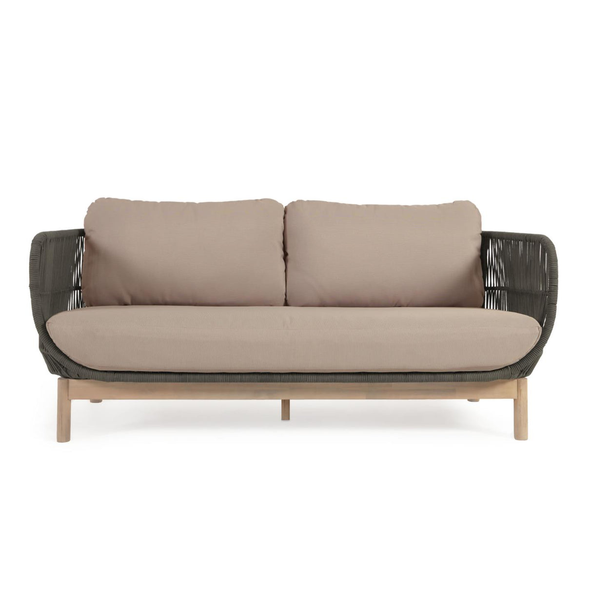 Catalina 3-Sitzer Sofa aus grünem Seil und massivem Akazienholz 170 cm 100% FSC - ZEN ZONE Furniture