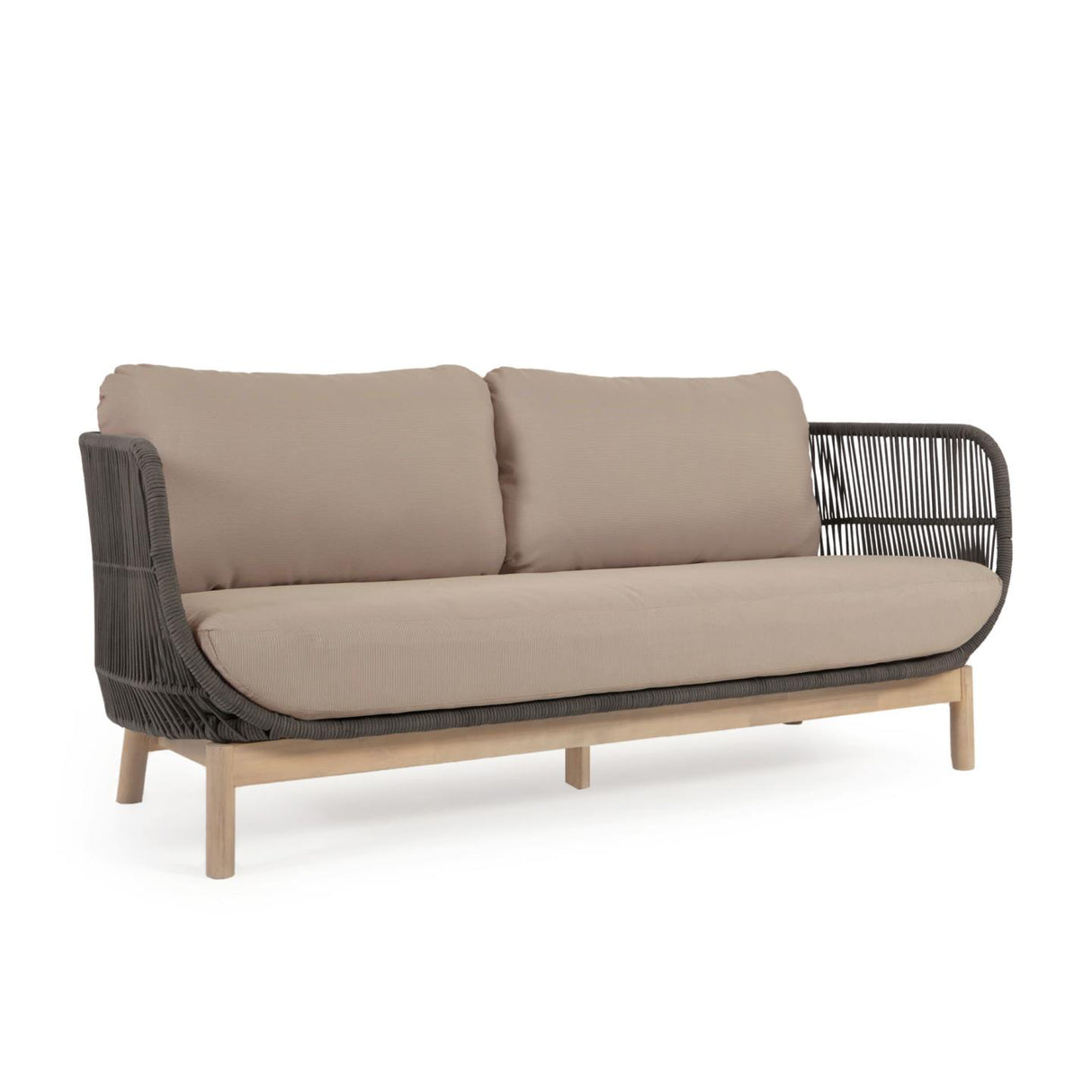 Catalina 3-Sitzer Sofa aus grünem Seil und massivem Akazienholz 170 cm 100% FSC - ZEN ZONE Furniture