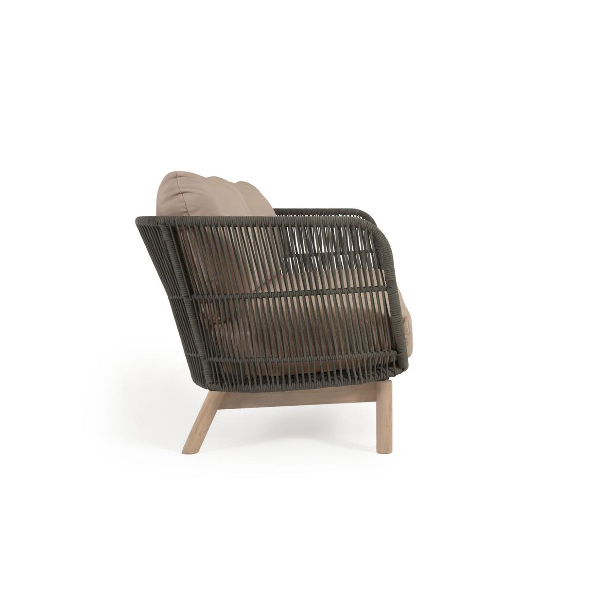 Catalina 3-Sitzer Sofa aus grünem Seil und massivem Akazienholz 170 cm 100% FSC - ZEN ZONE Furniture