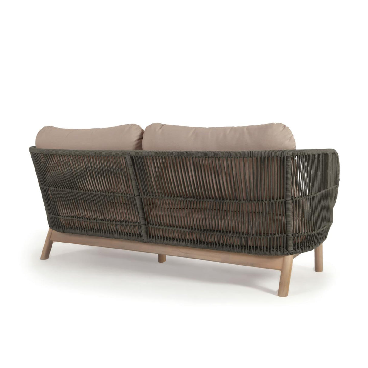 Catalina 3-Sitzer Sofa aus grünem Seil und massivem Akazienholz 170 cm 100% FSC - ZEN ZONE Furniture