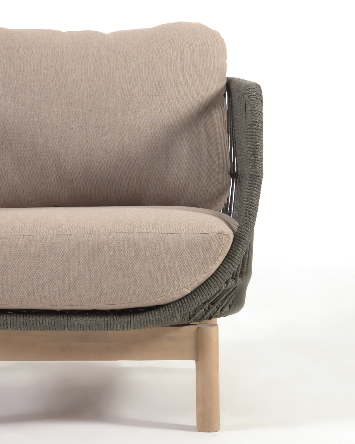 Catalina 3-Sitzer Sofa aus grünem Seil und massivem Akazienholz 170 cm 100% FSC - ZEN ZONE Furniture