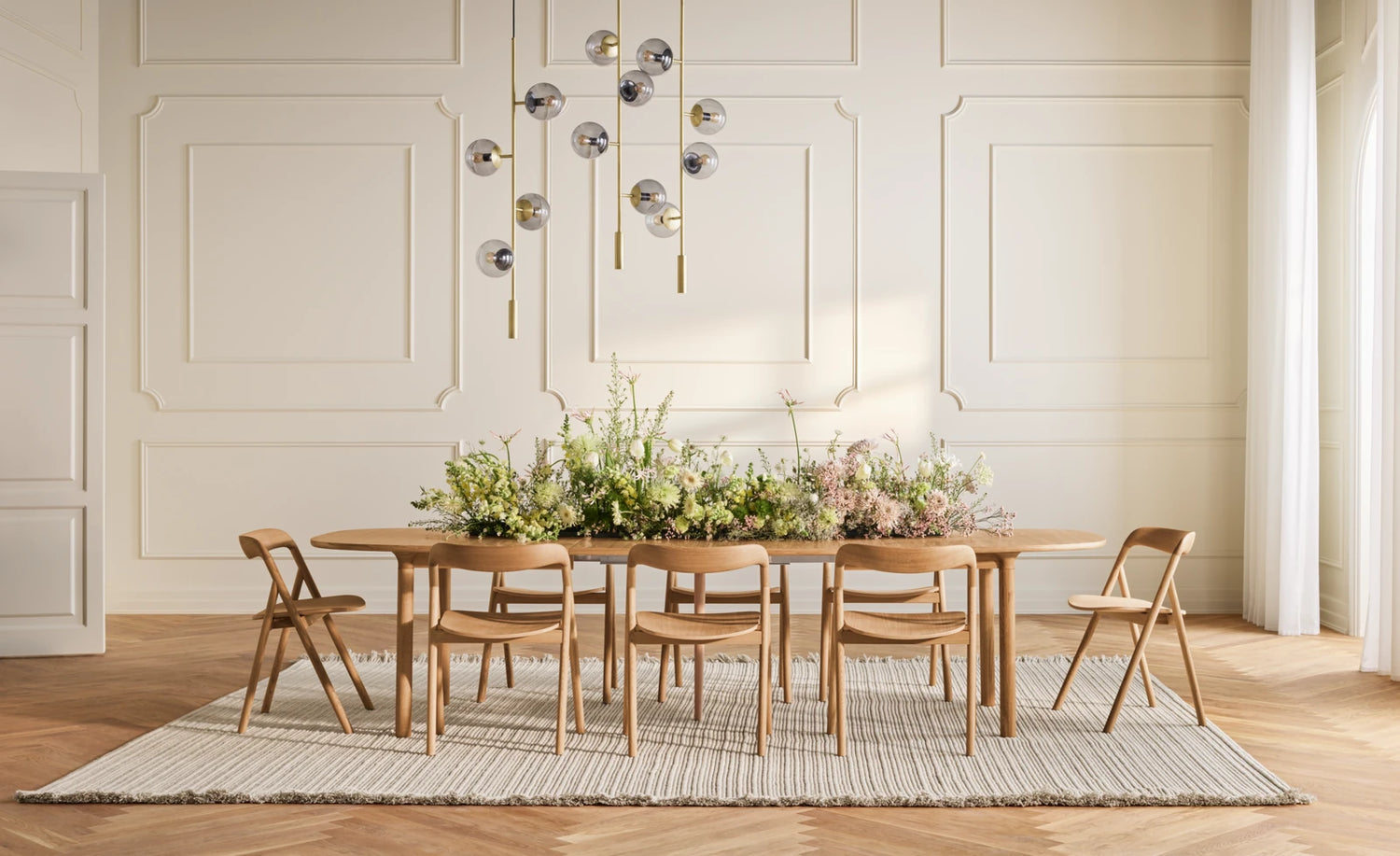 Fenri Gepolsterter Esstischstuhl aus Eiche weiß pigmentiert geölt, Quattro by Spoor - Leder, Sand - ZEN ZONE Furniture