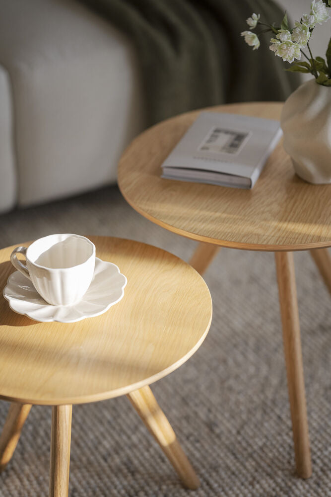 YUMI Couchtisch 2er-Set Rund Eiche 50x50x45cm - ZEN ZONE Furniture