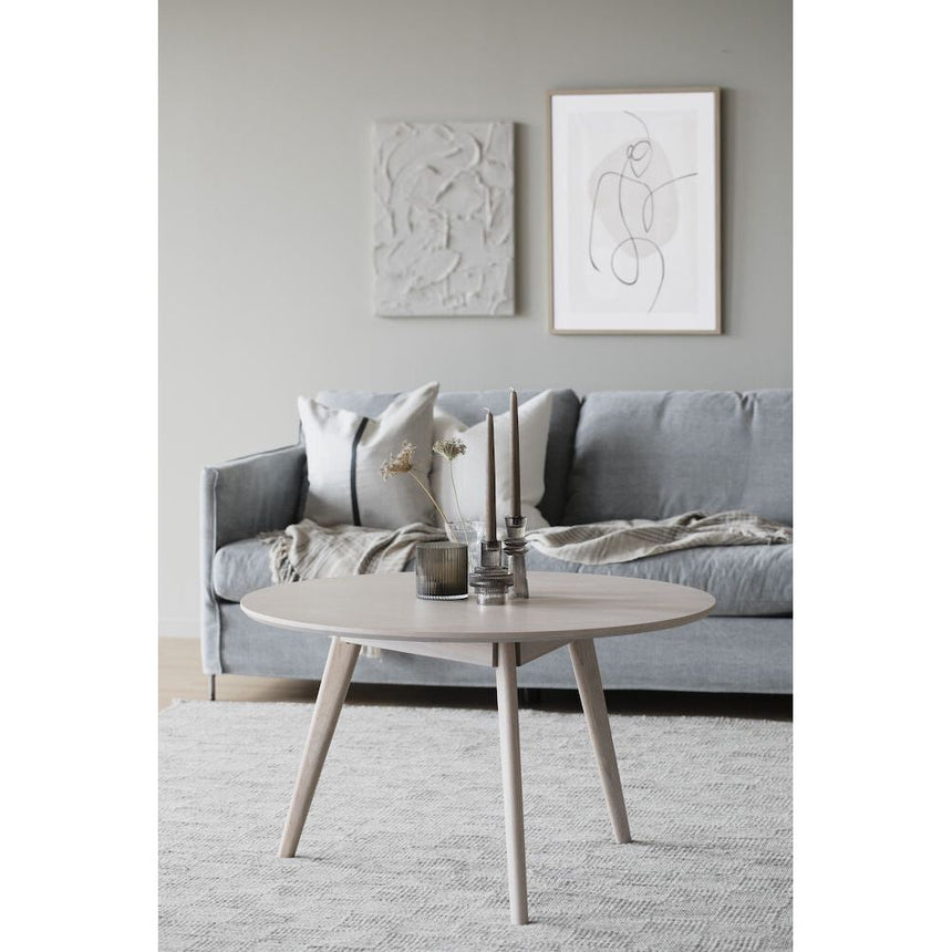YUMI Couchtisch Weiß pigmentiert 90x90x53cm - ZEN ZONE