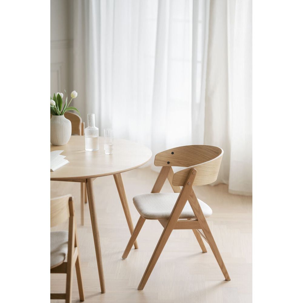 WATERTON Esszimmerstuhl Eiche/Beige 55x61x80cm - ZEN ZONE