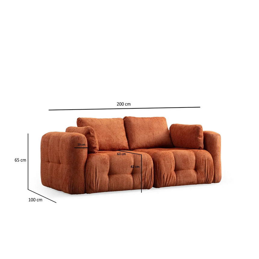 Amaris 2-Sitzer Sofa mit Bezug aus Stoff, 200x100 cm - ZEN ZONE Furniture