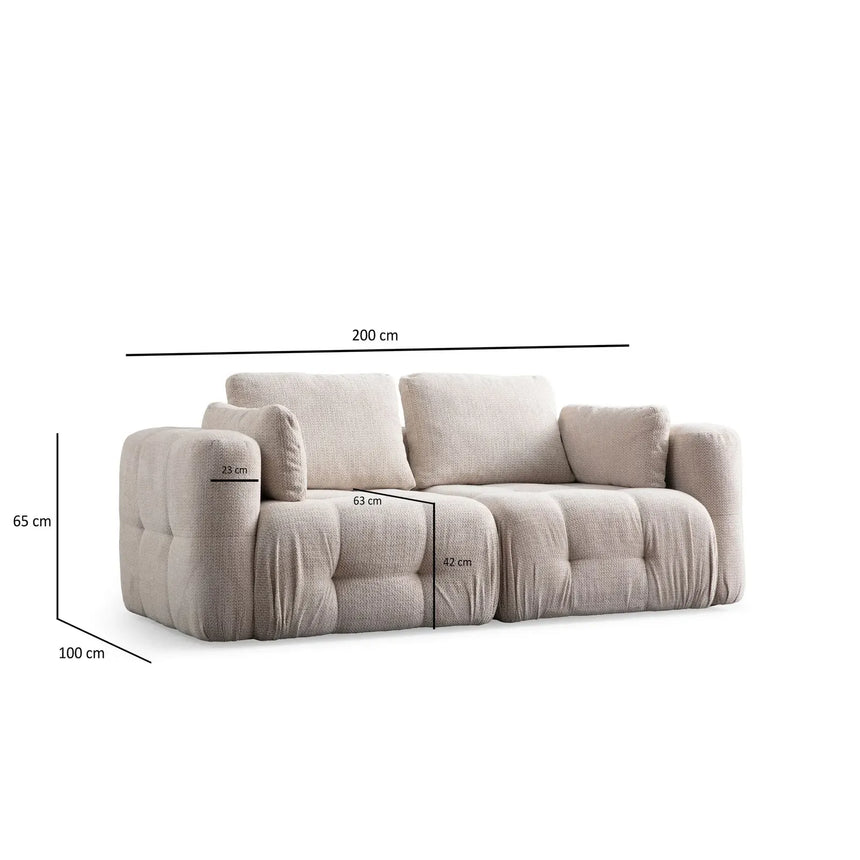 Amaris 2-Sitzer Sofa mit Bezug aus Stoff, 200x100 cm - ZEN ZONE Furniture